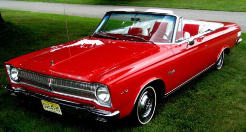 1965 convertible,candy red/red&amp;white int.,white top,restored,383,auto,ac,ps,mint