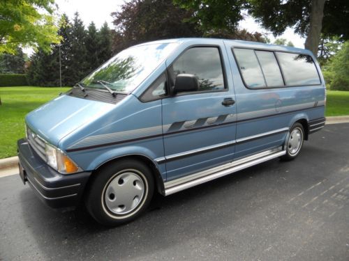 1992 ford aerostar extended length 95k original miles no reserve wow! power blue