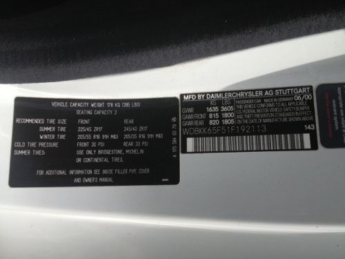 Mercedes-Benz SLK 320   2001 WHITE hard top convertible  40,000 miles, US $13,400.00, image 8