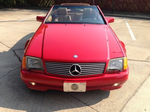 1991 Mercedes 500SL SL500 NO RESERVE Excellent Condition Signal Red/Palomino!!!, US $9,900.00, image 2