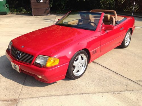 1991 Mercedes 500SL SL500 NO RESERVE Excellent Condition Signal Red/Palomino!!!, US $9,900.00, image 3
