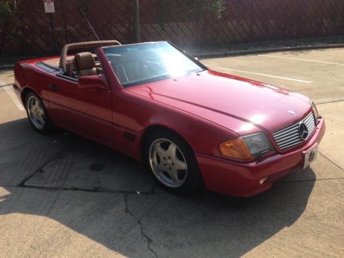 1991 Mercedes 500SL SL500 NO RESERVE Excellent Condition Signal Red/Palomino!!!, US $9,900.00, image 4