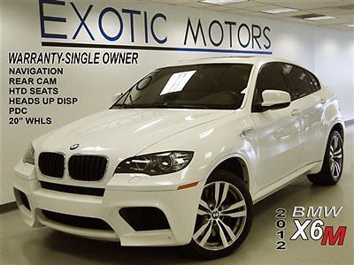 2012 bmw x6 m awd!! nav rear-cam htd-sts hud pdc 20-whls shades warranty 1-owner