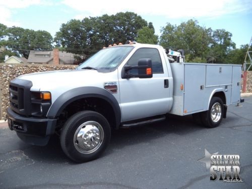 08 f450 drw regular cab diesel at service bed auto crane xnice 1txowner