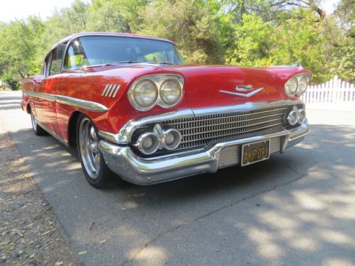 1958 chevy impala-2 door-3 on the tree-classic car . 348/409 solid lifter motor