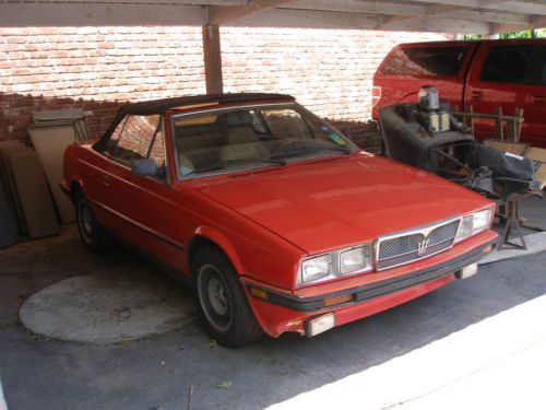 1987 maserati spyder convertible, 5 speed, fuel injected, nardi steering wheel