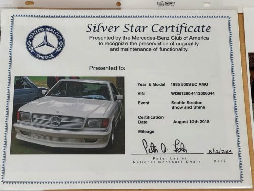 1985 Mercedes-Benz 500-Series Pre-Merger AMG | Silver Star Certificate, US $54,900.00, image 30