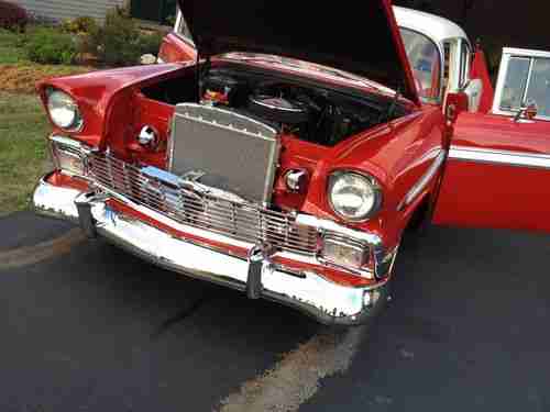Chevrolet: Bel Air/150/210 Chrome 1956 Chevy Bel Air 4door W/SKIRTS 90 %RESTORED, US $25,000.00, image 12