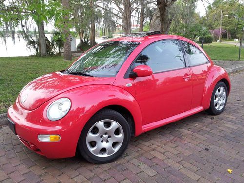 Red new beetle gls*5 speed manual*sunroof*new tires*real clean