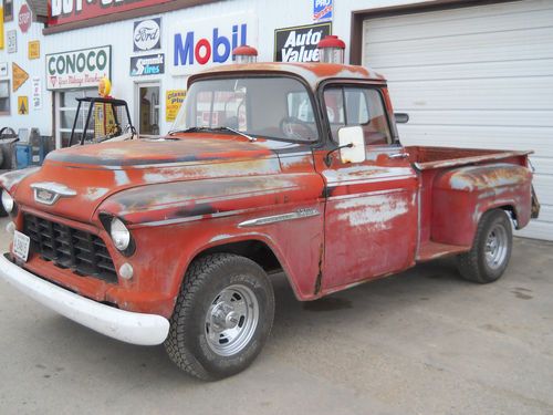 1955 chevy pickup truck street rod rat rod 350 v8 3 speed manual daily driver
