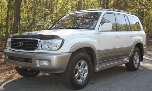 2001 toyota land cruiser sport suv white gray leather 4x4  4wd  sunroof rear air