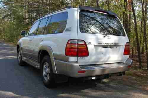 2001 TOYOTA LAND CRUISER SPORT SUV WHITE GRAY LEATHER 4X4 4WD SUNROOF REAR AIR, image 3