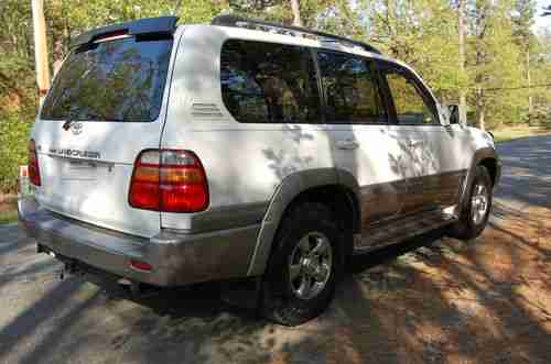 2001 TOYOTA LAND CRUISER SPORT SUV WHITE GRAY LEATHER 4X4 4WD SUNROOF REAR AIR, image 5