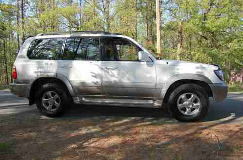 2001 TOYOTA LAND CRUISER SPORT SUV WHITE GRAY LEATHER 4X4 4WD SUNROOF REAR AIR, image 6