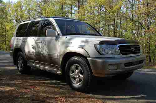 2001 TOYOTA LAND CRUISER SPORT SUV WHITE GRAY LEATHER 4X4 4WD SUNROOF REAR AIR, image 7
