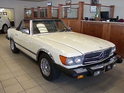 450 sl soft top convertible great condition leather cloth top spoke wheels auto