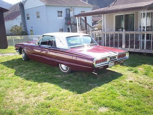 1965 ford thunderbird - maroon with white landau top