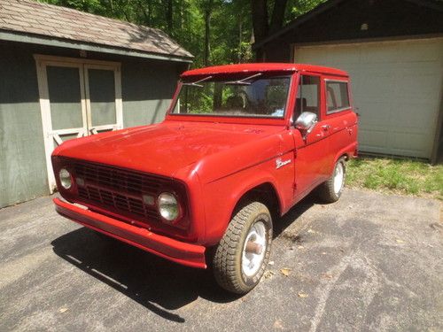 Classic suv: a 1966 ford bronco that runs and drives, will turn heads w/some tlc