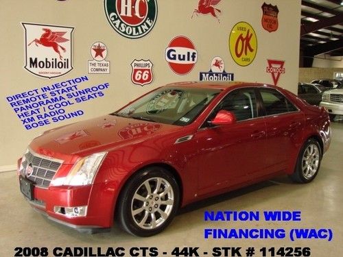 08 cts,rwd,remote start,pano roof,nav,htd/cool lth,bose,18in whls,44k,we finance