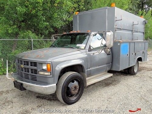 Chevrolet chev c3500 service truck utility box 7.4l v8 &amp; beacon lights bidadoo