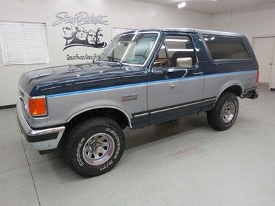 1989 ford bronco xlt "lariet  4x4 blue/ grey 5l v-8 / auto "extra clean" solid !