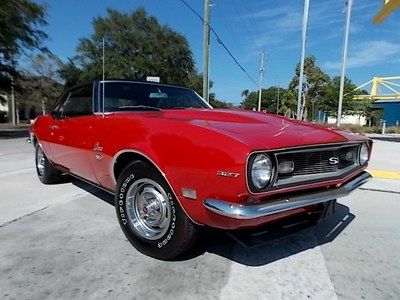 1968 Camaro Sport Coupe Red/Black Restored 327/275hp Automatic Power Steering FL, image 2