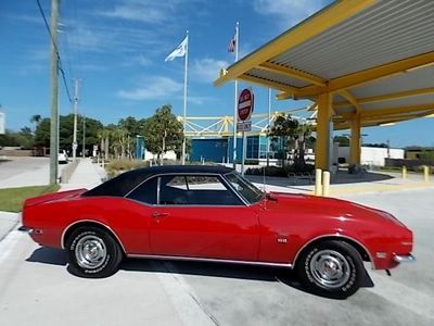 1968 Camaro Sport Coupe Red/Black Restored 327/275hp Automatic Power Steering FL, image 3