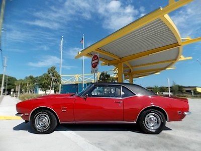 1968 Camaro Sport Coupe Red/Black Restored 327/275hp Automatic Power Steering FL, image 8