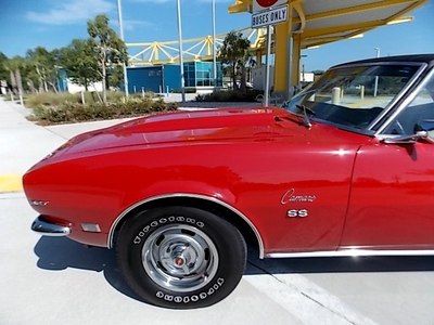 1968 Camaro Sport Coupe Red/Black Restored 327/275hp Automatic Power Steering FL, image 9