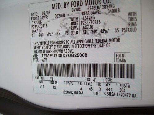 White 2007 Ford Explorer - One Owner, image 6