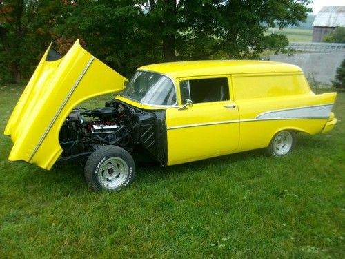 1957 chevy 2 door sedan delivery rat rod hot rod