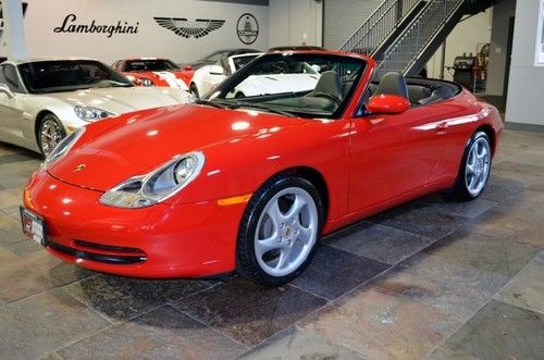 Porsche 911 996 c2 cabriolet guards red 6-speed 1-owner 13k miles!!!