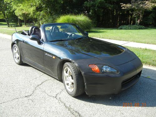 2002 honda s2000 base convertible 2-door 2.0l black black interior 69,600