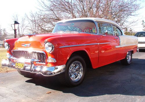 1955 chevrolet bel air hard top v8 350 gypsy red super chevy winner platinum cer