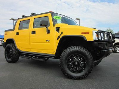 2005 hummer h2 4x4 custom sport utility truck-navigation-black wheels-low miles!