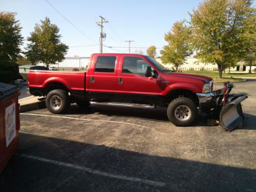 2001 f350 4x4 7.3l diesel crew cab lariat with snow plow and salt spreader