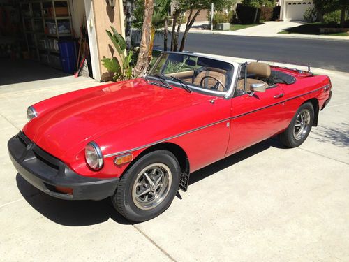 1977 mgb roadster red 46,600 original miles