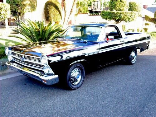 Fairlane ranchero black with red interior, a must see! low reserve! runs great!
