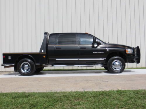 06 (laramie) mega-cab 6spd 5.9 cummins h.o flat-bed 4x4 infinity 4-new tires tx!