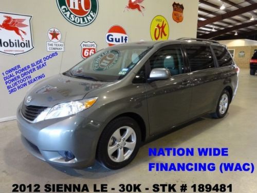 2012 sienna le,back-up cam,b/t,dual pwr sliding doors,17in whls,30k,we finance!!