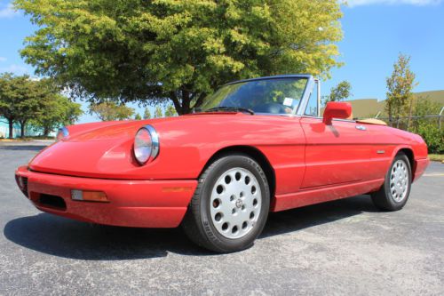 1991 alfa romeo spider veloce convertible red/tan 54k mi. 42 pictures fla car