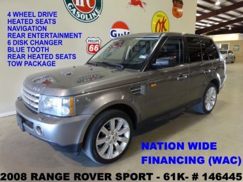 2008 range rover sport,sc,sunroof,nav,rear dvd,htd lth,20in whls,61k,we finance!