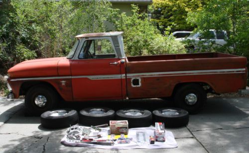 1964 chevy c20 custom camper deluxe big back window  pickup truck  project