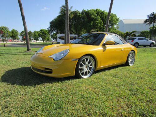 2003 porsche 911 cabriolet 911 carrera cab speed yellow very clean 911 low miles