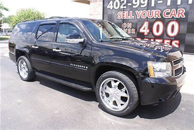 2007 chevrolet suburban lt 22&#034; chrome wheels 3rd row leather bose black xm