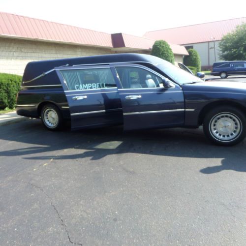 1999 Dark Blue Lincoln Town Car Executive Hearse, US $14,500.00, image 12