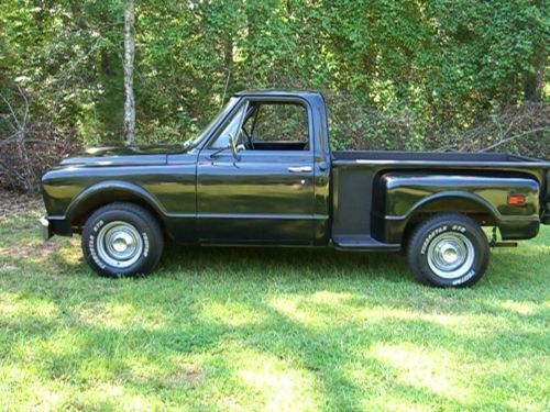 1968 chevrolet c-10 pickup truck - swb step side - black - inline 6 - 3 speed