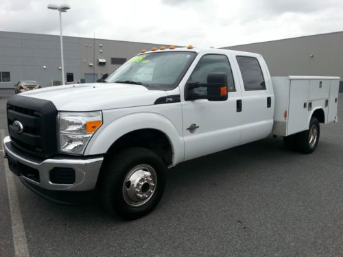 2011 f-350 xl crew cab reading service body 4x4 6.7 diesel 55k miles dually wow