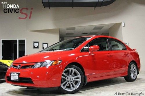 2008 honda civic si sedan rallye red only 48k miles loaded &amp; serviced!