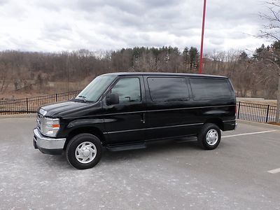 2011 ford e-350 12 pass van xlt black 23k v-8 at a/c pwr grp warr 5/60 black